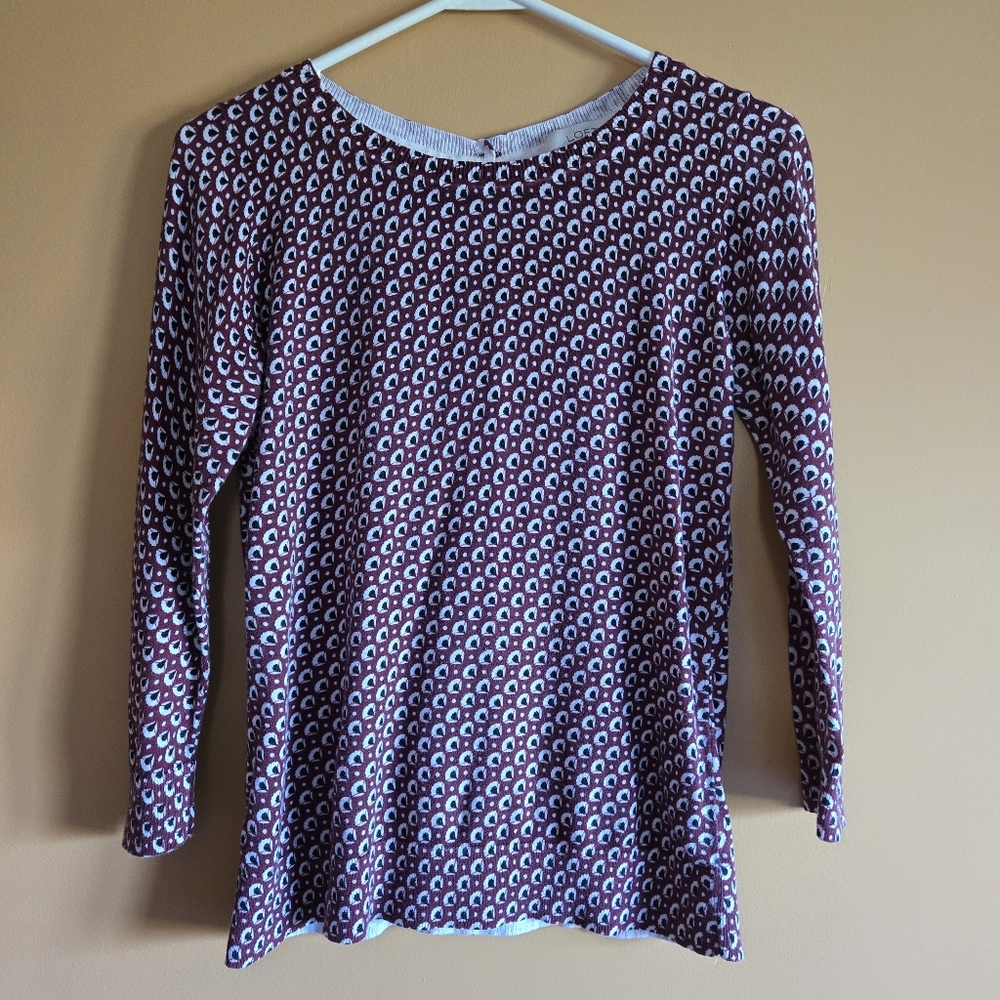 LOFT Patterned Top With Button Closure PTP=16.5"